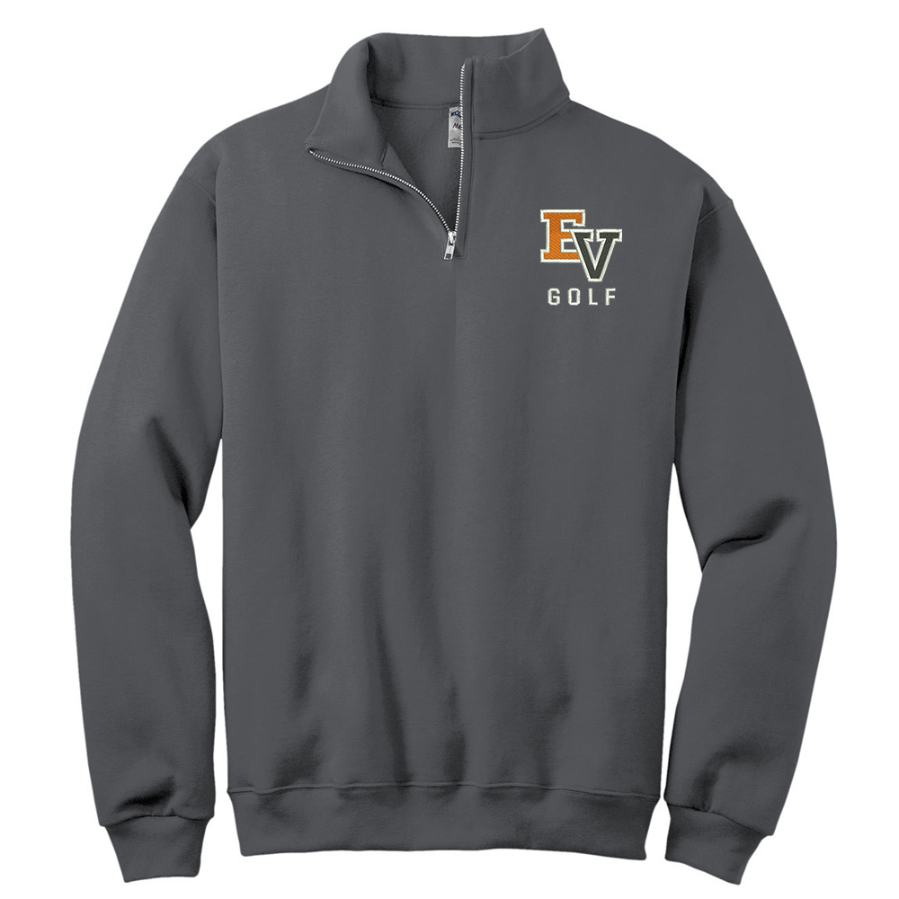 EV Golf Jerzees Unisex NuBlend 1/4 Zip Cadet Collar Sweatshirt-Charcoal