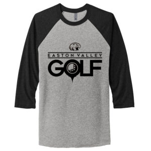 EV Golf Next Level Unisex Triblend 3/4 Sleeve Raglan Tee-Black/Heather