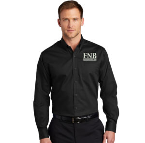 FNB Port Authority SuperPro twill button down long sleeve shirt men-Black