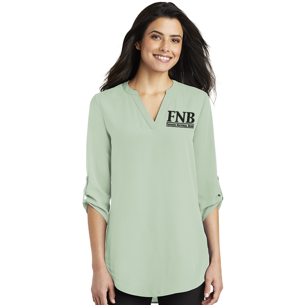 FNB Port Authority Ladies 3/4-Sleeve Tunic Blouse-Misty Sage