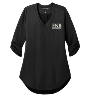 FNB Port Authority Ladies City Stretch 3/4-Sleeve Tunic-Black