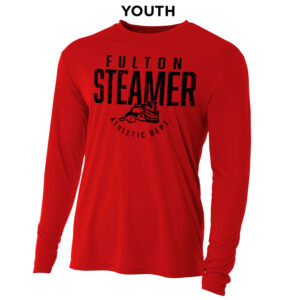 Steamers Youth Cooling Performance long sleeve Crew Tee-Scarlet