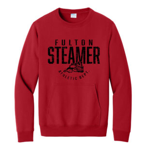 Steamers Unisex Core Fleece Crewneck Pocket Sweatshirt-Red