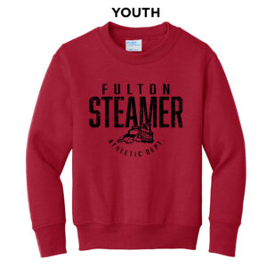 Steamers Youth Fleece Crewneck Sweatshirt-Red