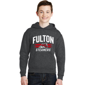 Steamers Youth Fleece Hooded Sweatshirt-Black Heather (YL, YXL)
