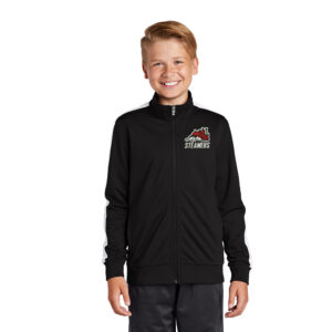 Steamers Sport-Tek YOUTH Tricot Track Jacket-Black/White