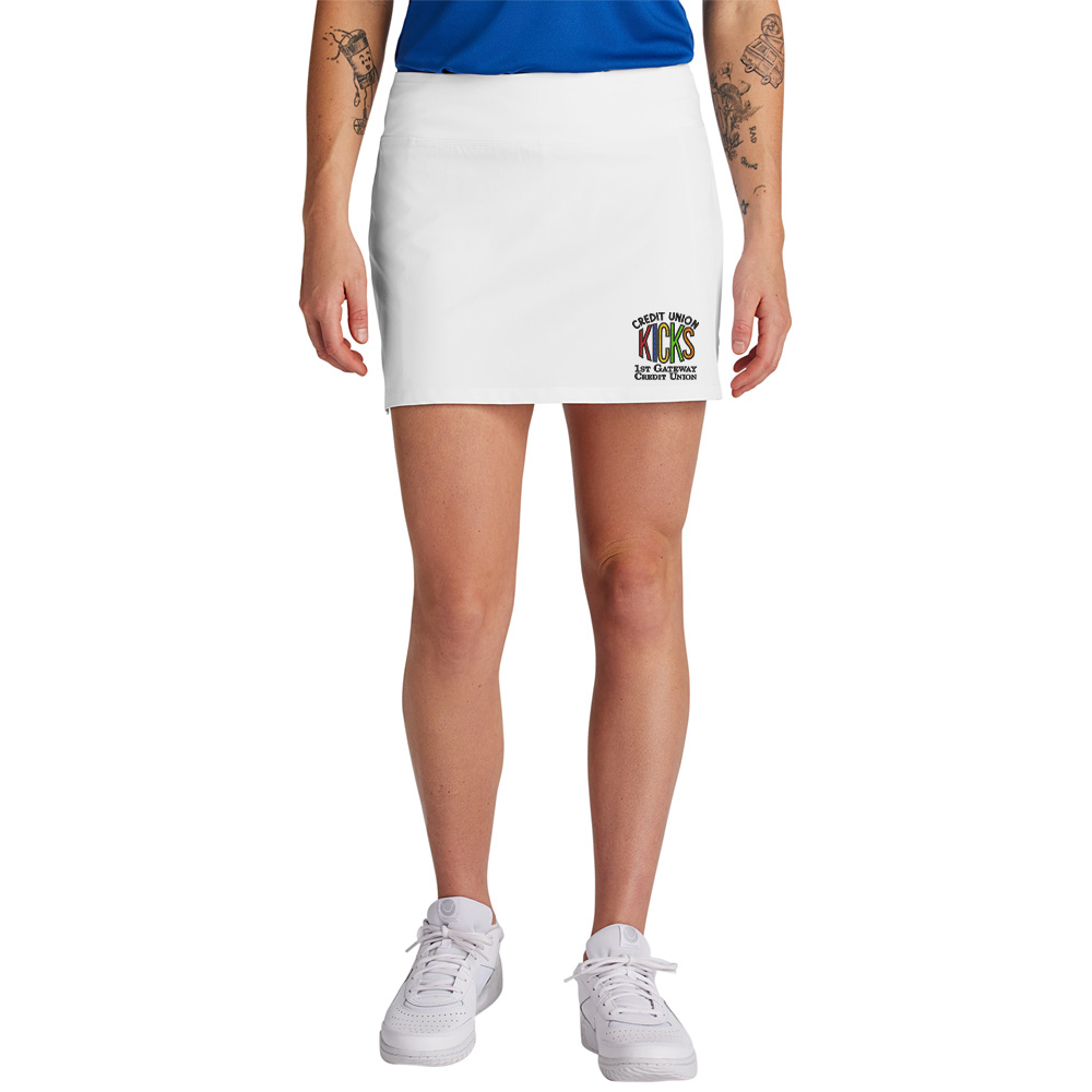1st Gateway Sport Tek Ladies Repeat Skort-White