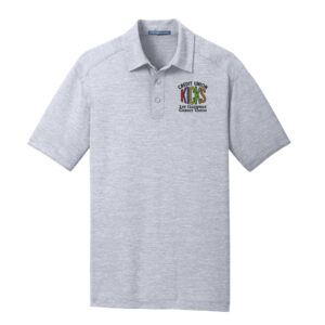1st Gateway Port Authority Men Digi Heather Performance Polo-Light Grey