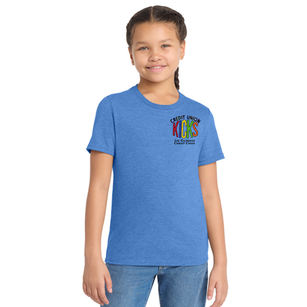 1st Gateway Allmade YOUTH Tri-Blend Tee-Azure Blue