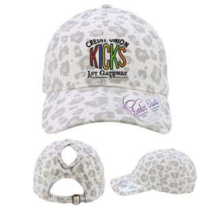 1st Gateway Infinity Her Women’s Garment-Washed Fashion Print Cap – HATTIE-Snow Leopard