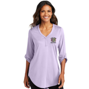 1st Gateway Port Authority Ladies City Stretch 3/4-Sleeve Tunic-Bright Lavender