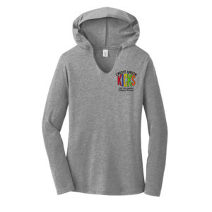 1st Gateway District Made Ladies Perfect Tri Long Sleeve Hoodie-Grey Frost