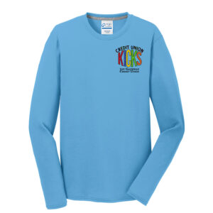 1st Gateway Men Long Sleeve Essential Blended Performance Tee-Aquatic Blue