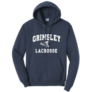 Grimsley Lacrosse Player Unisex Fleece Hooded Sweatshirt-Navy