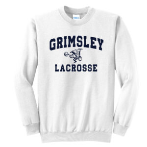 Grimsley Lacrosse Player Unisex Fleece Crewneck Sweatshirt-White