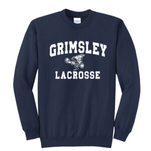 Grimsley Lacrosse Player Unisex Fleece Crewneck Sweatshirt-Navy