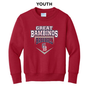 Great Bambinos BB Youth Fleece Crewneck Sweatshirt-Red