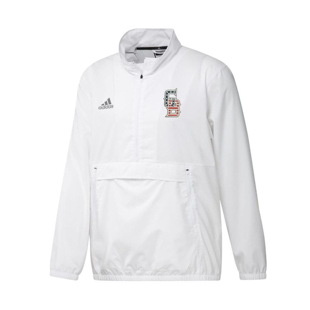 Great Bambinos BB Adidas Stadium 1/4 zip woven pullover - WHITE (XL-3x)