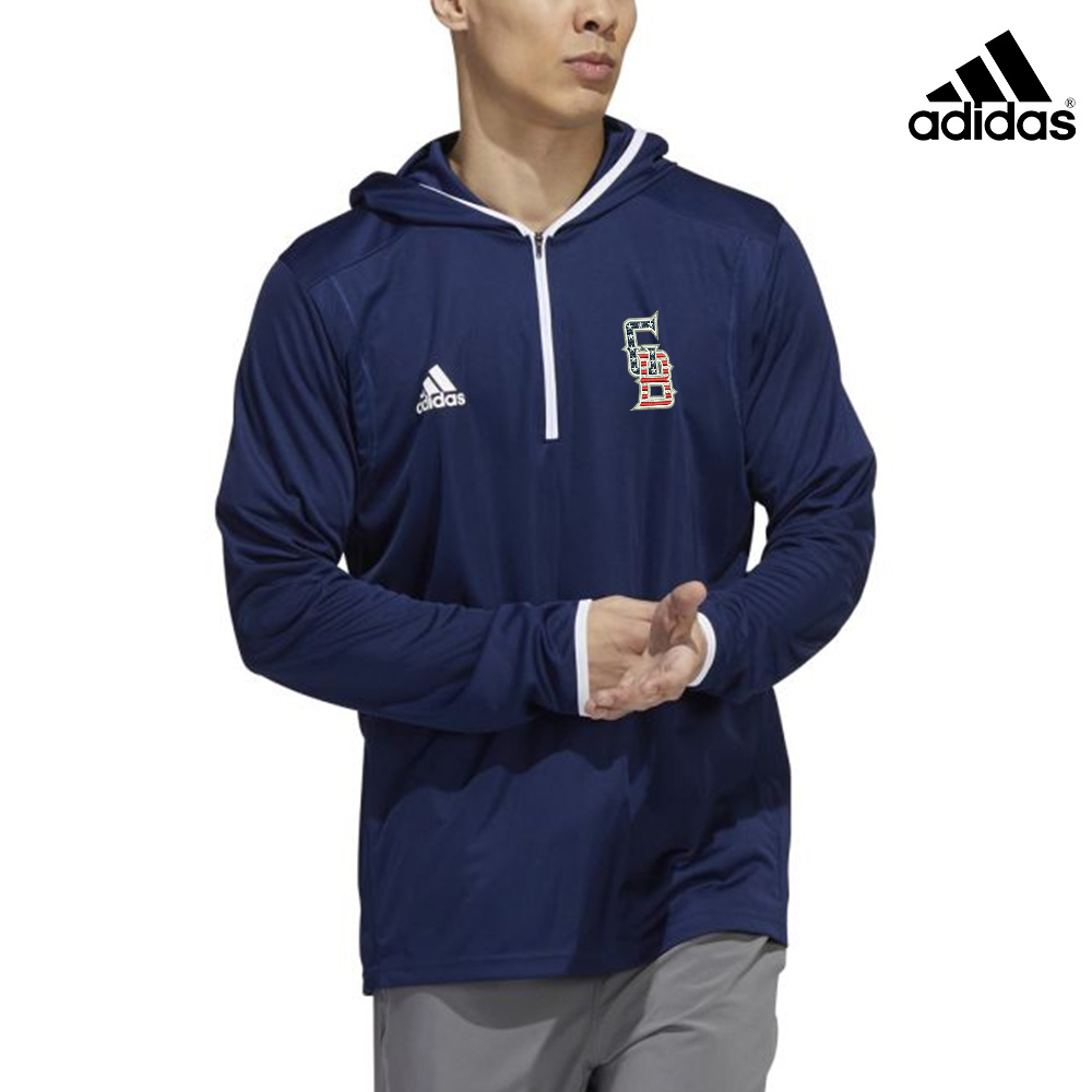 Great Bambinos BB Adidas Team Issue hooded long sleeve 1/4 zip Tee- Team Navy (S, M, 3X)