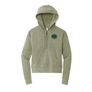 7 Hills Brewing District Women’s Perfect Tri Fleece 1/2-Zip Pullover-Military Green Frost (patch)