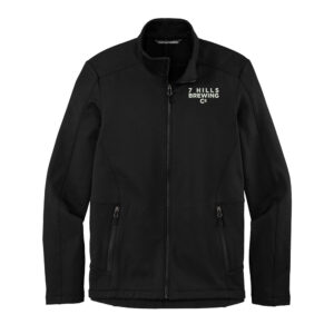 7 Hills Brewing Port Authority Men Grid Fleece Jacket-Deep Black