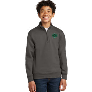 7 Hills Brewing Youth Core Fleece 1/4-Zip Pullover Sweatshirt-Charcoal  (patch)