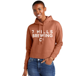 7 Hills Brewing District Women’s V.I.T. Fleece Hoodie Crop-Desert Rose