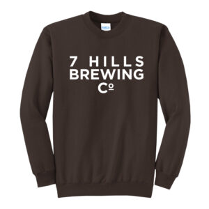 7 Hills Brewing Unisex Core Fleece Crewneck Sweatshirt-Dark Chocolate Brown