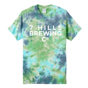 7 Hills Brewing Unisex Crystal Tie-Dye Tee-Planet Earth Colorburst