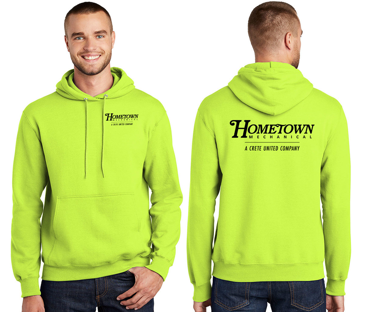 Hometown Unisex Ultimate Pullover hooded sweatshirt-Safety Green