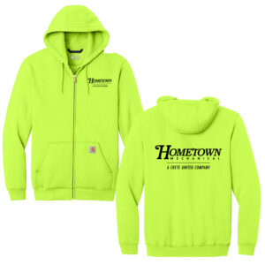 Hometown Carhartt Midweight Hooded Zip Front Sweatshirt Unisex-Brite Lime