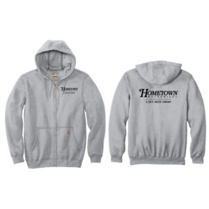 Hometown Carhartt Midweight Hooded Zip Front Sweatshirt Unisex-Heather Grey