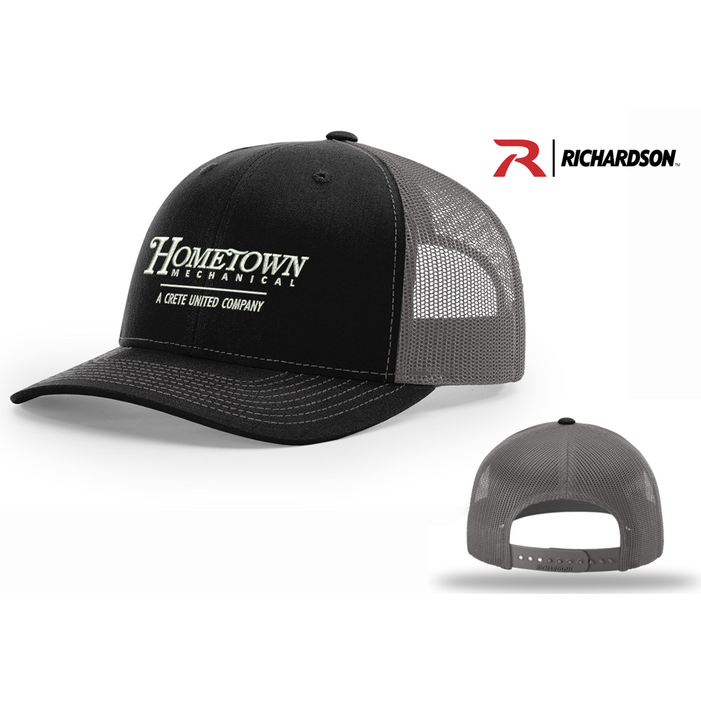 Hometown Richardson Pro Crown Mesh Back Adjustable back cap Split-Black/Charcoal