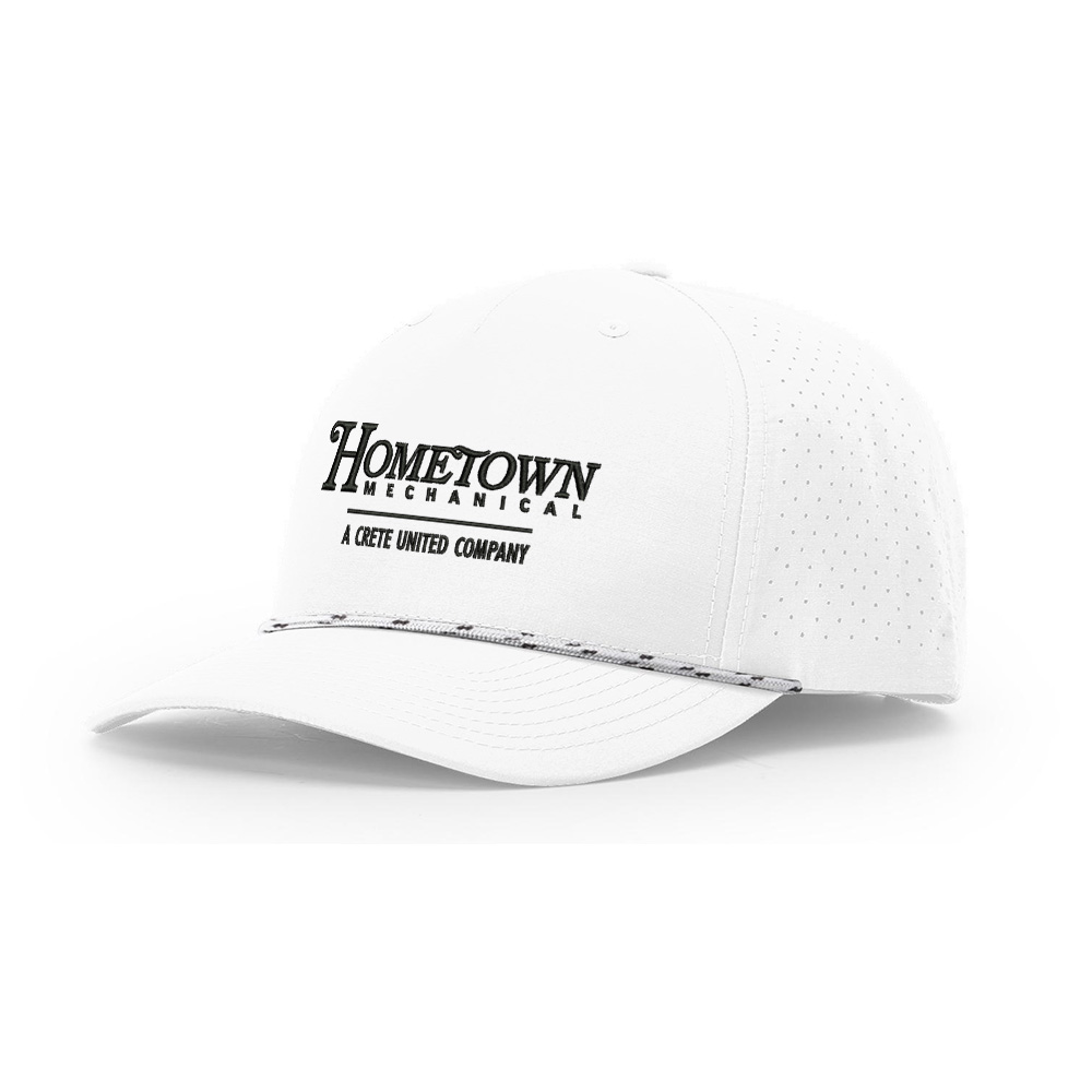 Hometown Richardson Laser PERF Performance Rope Cap-White/White/Black