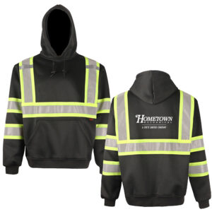 Hometown GSS Safety Class 3 Two Tone Pullover Hooded Sweatshirt -BLACK
