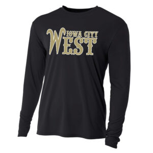 West Baseball Adult Cooling Performance long sleeve Crew Tee-Black