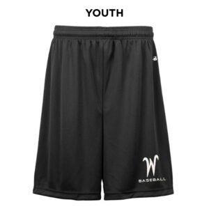West Baseball Badger B-Core YOUTH 6 Inch Short-Black