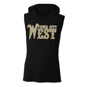 West Baseball Adult Cooling Performance skeeveless hooded tee-Black