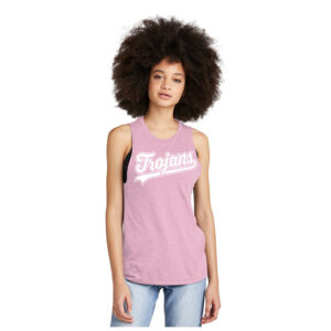 West Baseball District Women Perfect Triblend Muscle Tank-Wisteria Heather