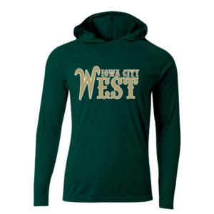 West Baseball Cooling performance long sleeve hooded Tee-Forest