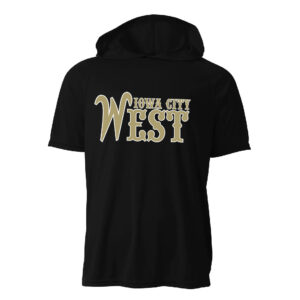 West Baseball Adult Cooling Performance short sleeve hooded tee-Black (S, L, Xl, 2x)