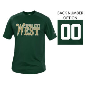 West Baseball Rawlings Crew Neck Tech Tee-Dark Green