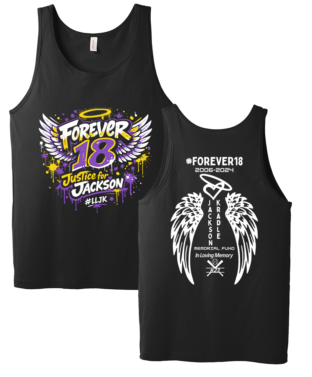 Jackson Bella and Canvas Unisex Jersey Tank-Black