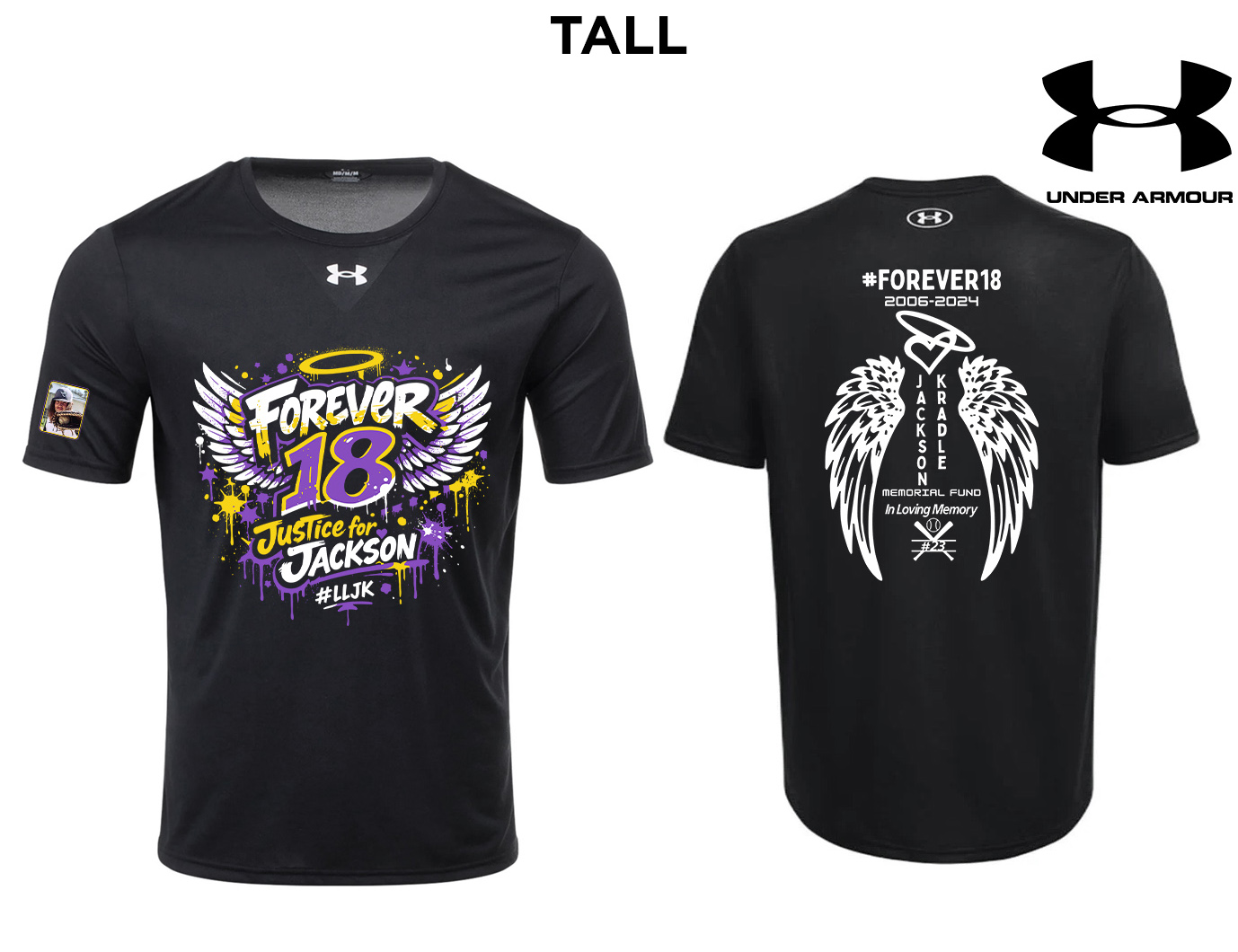 Jackson Under Armour short sleeve Men's Team Tech Tee TALL-Black