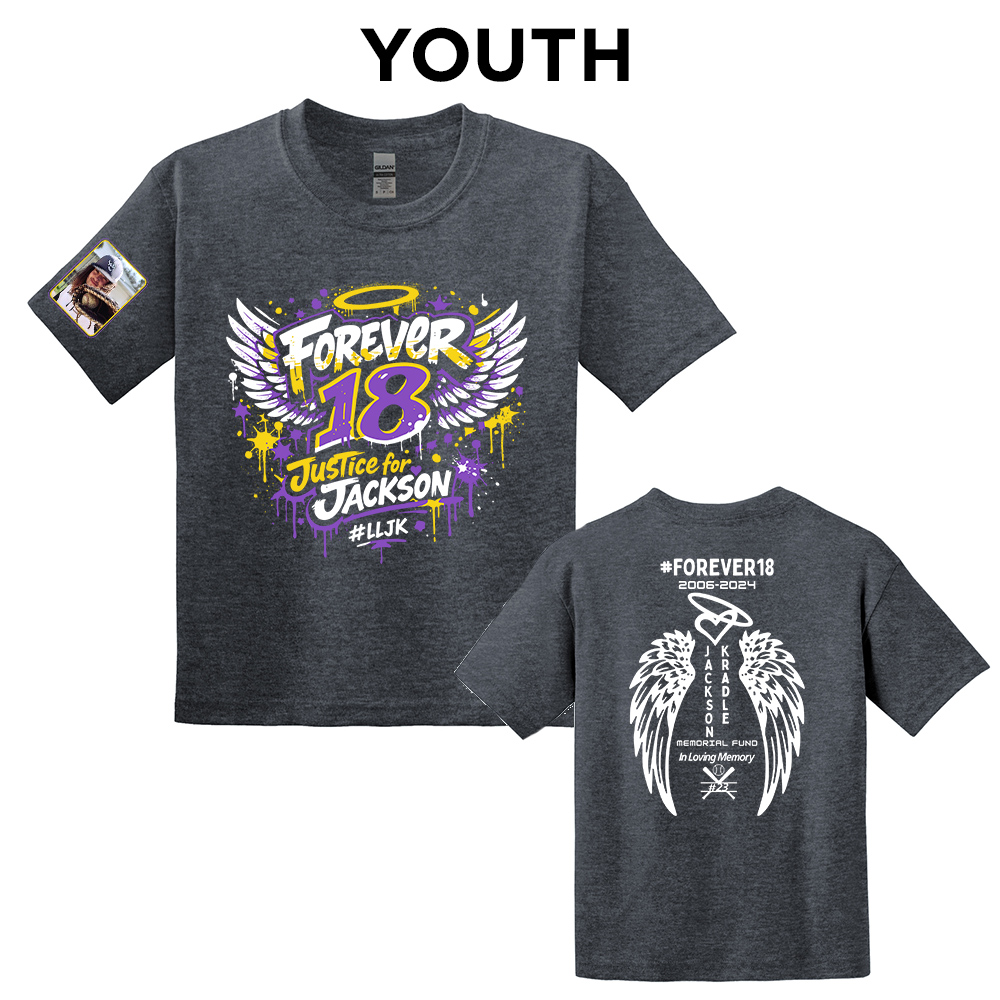 Jackson Youth Short Sleeve Tee-Dark Heather Grey