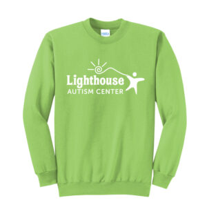Lighthouse Autism Center Unisex Fleece Crewneck Sweatshirt-Lime