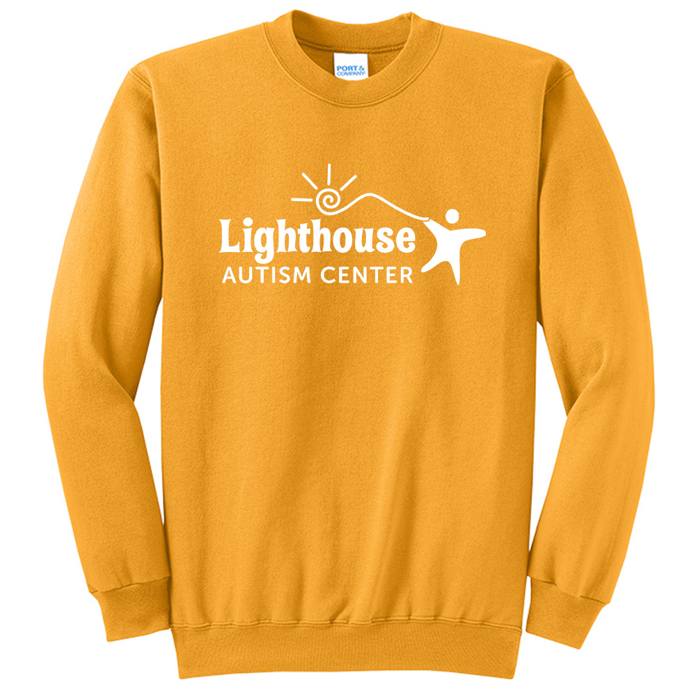 Lighthouse Autism Center Unisex Fleece Crewneck Sweatshirt-Gold