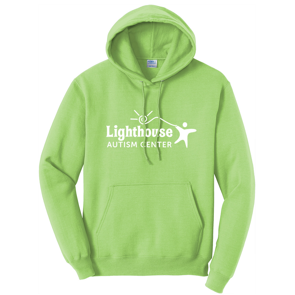 Lighthouse Autism Center Unisex Fleece Hooded Sweatshirt-Lime