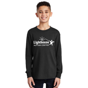 Lighthouse Autism Center Youth Long Sleeve Core Cotton Tee-Black