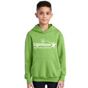 Lighthouse Autism Center Youth Fleece Hooded Sweatshirt-Lime